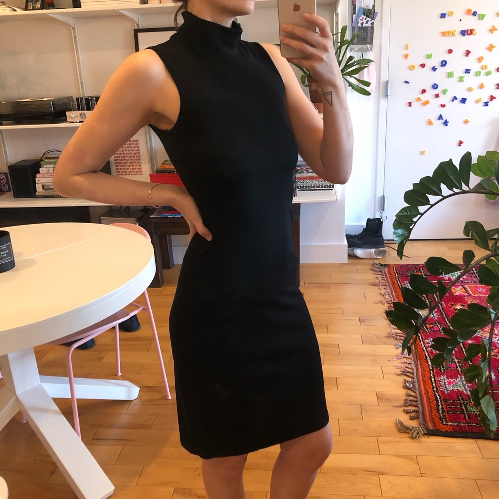 Little Black Dress 👠 Mock Turtle Neck, Slinky